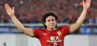 Brazilian Elkeson celebrates scoring for Guangzhou in the semi-final, image courtesy of China Daily