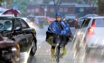 bike storm traffic rain