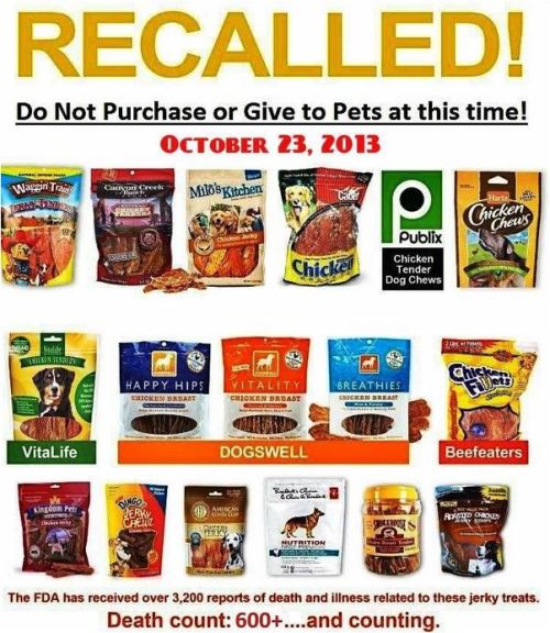 dog food safety scandal chinese imports chicken jerky fda